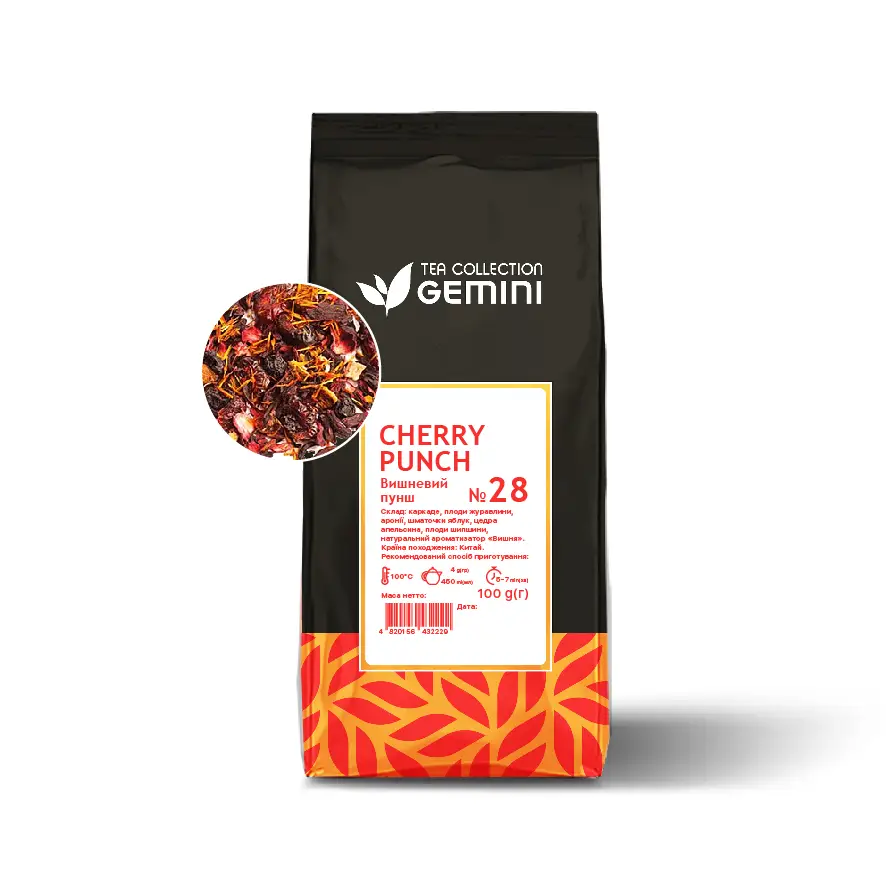 Чай фруктовий 100г Cherry Punch Вишневий пунш